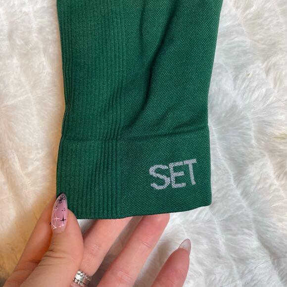SET ACTIVE X REVOLVE Forest Green High Waist Full Length Leggings Small Seamless - Picture 4 of 4